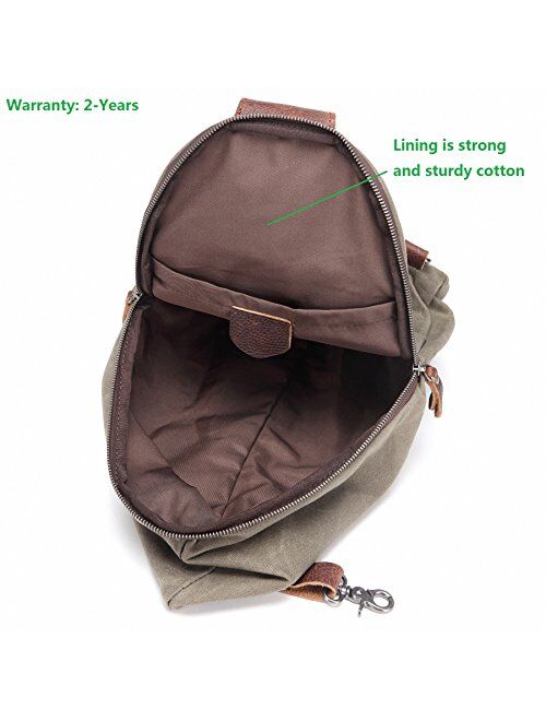 AOTIAN Unisex Sling Backpack Waxed Canvas Crossbody Bag 10 Liters