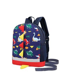Kids Toddler Backpack Boys with Strap Dinosaur Blue Kindergarten Leash Bookbag