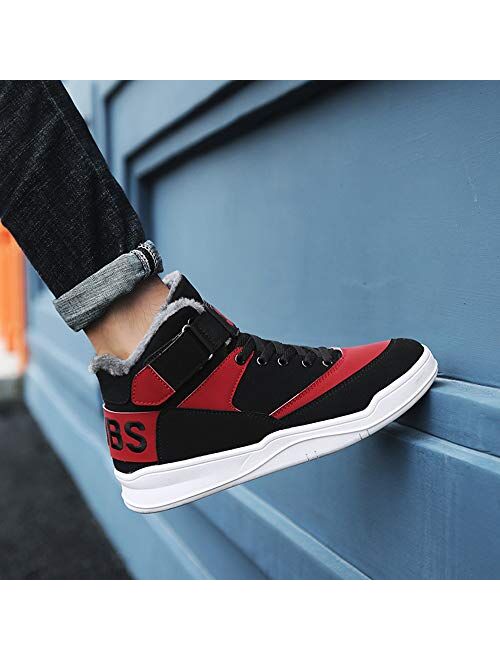KUXIE Shoes Men's High Top Fashion Sneakers Balenciaga Look Casual Sports Shoes Training Leather Shoes Mens Flats