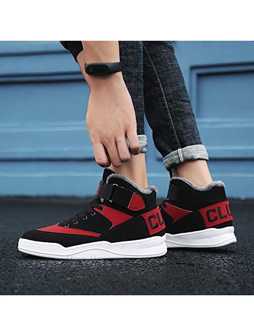 KUXIE Shoes Men's High Top Fashion Sneakers Balenciaga Look Casual Sports Shoes Training Leather Shoes Mens Flats