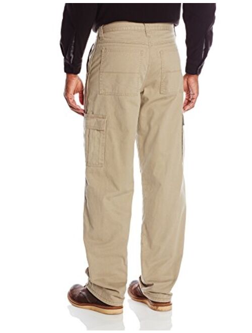 Wrangler Authentics Men's Fleece Lined Cargo Pant, British Khaki Twill, 40W x 32L
