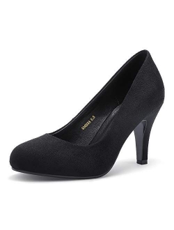 Women's Classic Low Heels Dress Pumps 2 Inch Kitten Heel Round Toe Office Wedding Shoes