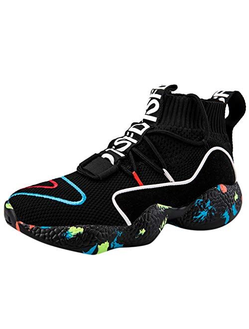 Haforever Men's Lightweight Breathable Mesh Sneakers Running Walking Shoes Balenciaga Look Colorful Graffiti Sports Shoes