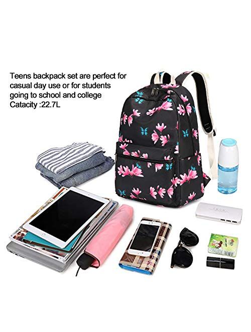 Bookbag School Backpack Girls Cute Schoolbag for 15 inch Laptop backpack set