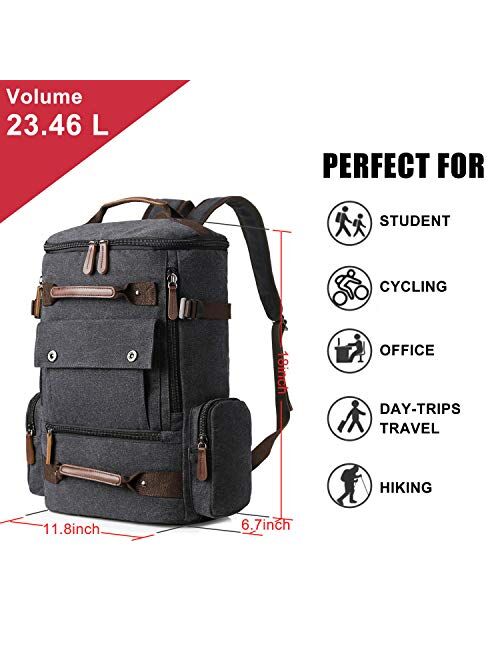 Yousu Canvas Backpack Fashion Travel Backpack Rucksack Casual Vintage Daypack