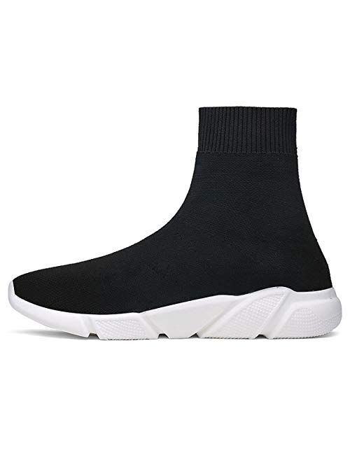 Margay Indoor and Outdoor Unisex Fashion Slip-on High Cut Walking Balenciaga Look  Knit Gym Shoes