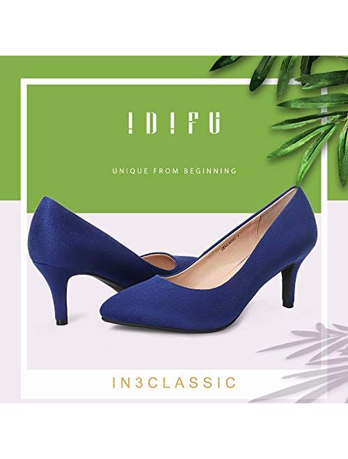IDIFU Women's Classic High Heels Dress Wedding Pumps Closed Pointed Toe Prom Party Shoes