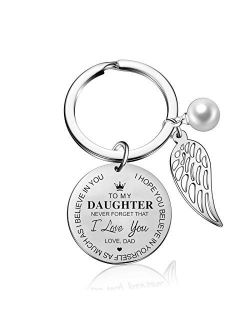 to My Daughter Keychain from Dad Mom Inspirational Gift Never Forget That I Love You Forever Birthday Gift Graduation Gifts