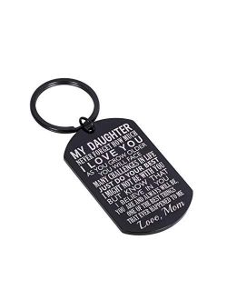Daughter Gift from Mom Inspirational Keychain for Teen Girl Women from Stepmom