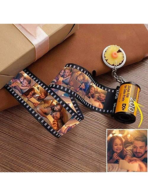 Keychains Personalized Photo with Picture Colorful Custom Camera Film Roll Keychain MultiPhoto Key Rings Photo Reel Album Vintage Retro Unique Custom Gift