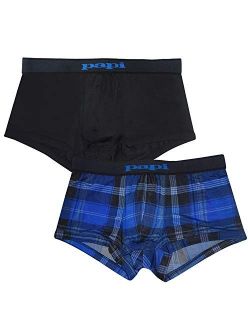 papi Men's Brazilian Cool Trunk Boxer Briefs Pack of 2 Comfort Fitting Underwear