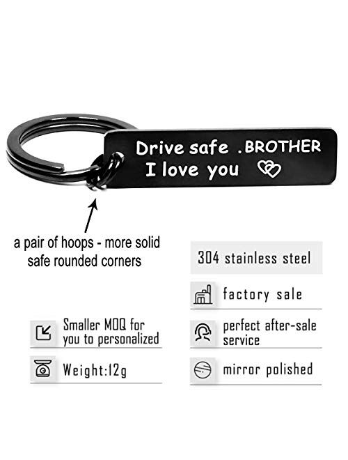 Drive Safe Keychain for Brother Be Safe Dad I Love You keychains for Uncle Gifts for Grandpa