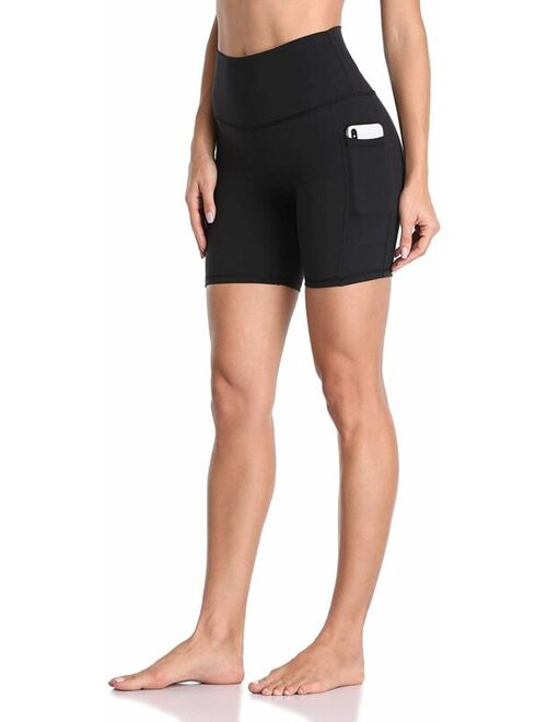Colorfulkoala Women's High Waisted Yoga Shorts with Pockets 6" Inseam Workout