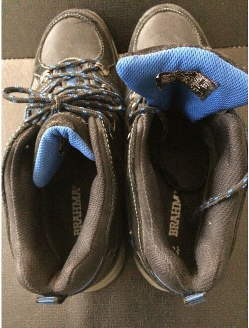 BRAHMA Kane Mens Size 10.5 Leather Waterproof Work Black Blue Boot Steel Toe
