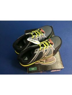 Truss men's shoes, steel toe, oil and slip resistant, black w-green trim