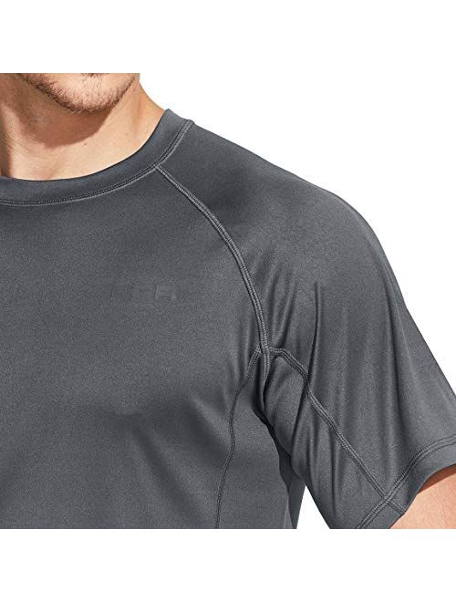 CQR Men's UPF 50+ UV Sun Protection Outdoor Shirts, Atheletic Running Hiking Short Sleeve Shirt, Cool Dry fit T-Shirts