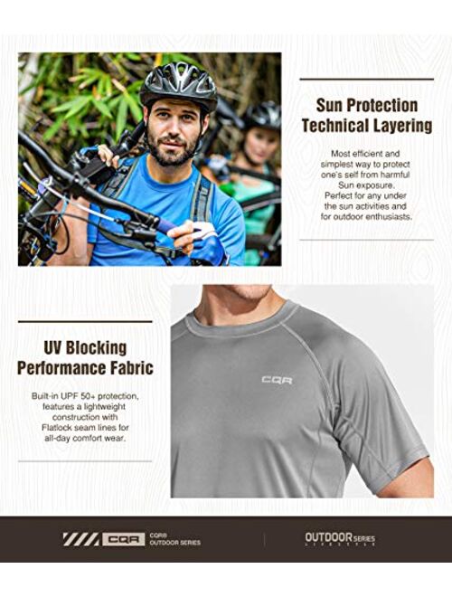CQR Men's UPF 50+ UV Sun Protection Outdoor Shirts, Atheletic Running Hiking Short Sleeve Shirt, Cool Dry fit T-Shirts