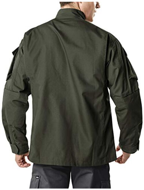 CQR Men's Combat Military Jacket, Water Repellent Ripstop Army Fatigue Field Jacket, Outdoor EDC Tactical ACU/BDU Coat