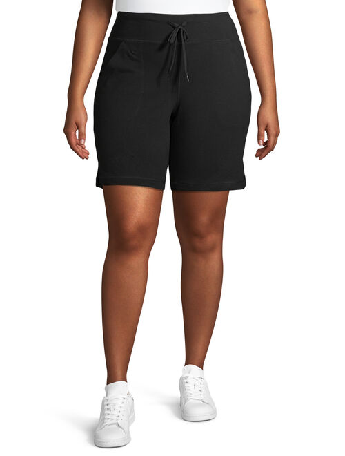 Athletic Works Women's Plus Size 9" Bermuda short with Side vents
