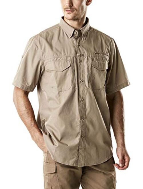 Dry Fit Lightweight Polo Shirts CQR Mens Short Sleeve Tactical Work Shirts Outdoor Performance UPF 50 Collared Shirt