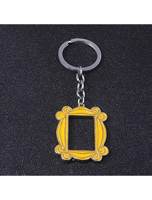 Frame Yellow Peephole Handmade Door Frame As Seen on Monica's Door Keychain, Great Present for Friends Fan! (Metal)