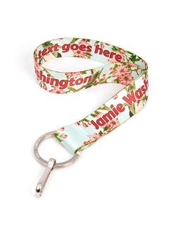 Buttonsmith Floral Lanyard - Premium with Buckle, Breakaway and Wristlet - Made in The USA