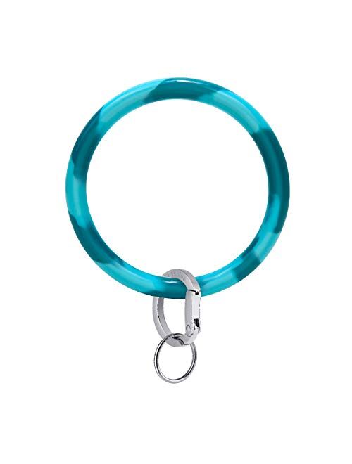 Townshine Wristlet Keychain Bracelet Bangle Key Ring 3.8" Round Key Ring Soft Silicone Car Key Chain Holder for Women