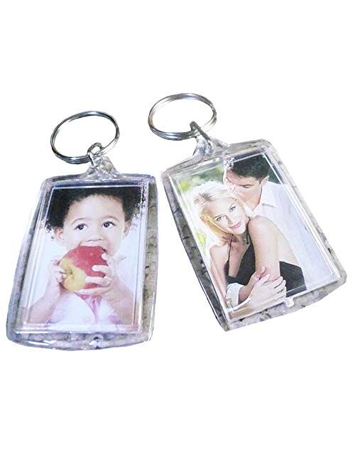 30pcs Acrylic Photo Frame Keyring,2.16 x 1.5inch/5.5 x 4cm Keychains Personalized Photo,Clear Picture Keychain as Gift,Suit for Artwork