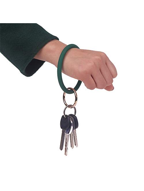 YAKA Silicone Wrist Circle Keychain Bracelet Rubber Bangle Round Keyring Holder