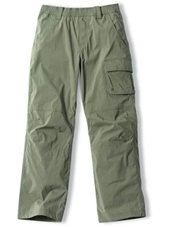 Kids Youth Hiking Cargo Pants, UPF 50  Quick Dry Convertible Zip Off/Regular Pants, Outdoor Camping Pants