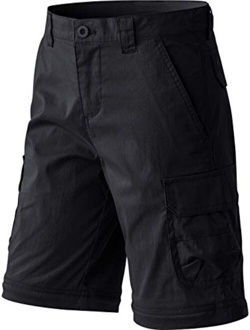 CQR Kids Youth Hiking Cargo Pants, UPF 50+ Quick Dry Convertible Zip Off/Regular Pants, Outdoor Camping Pants