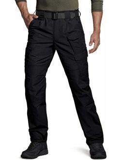 Men's Tactical Pants, Water Repellent Ripstop Cargo Pants, Lightweight EDC H