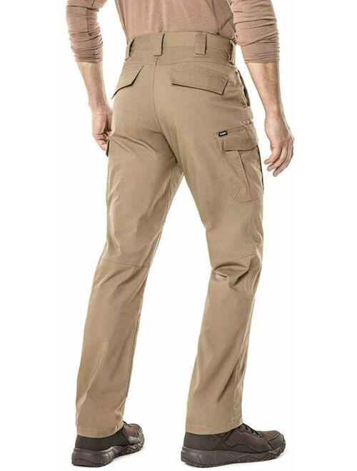 CQR Men's Flex Stretch Tactical Pants, Water Repellent Ripstop Cargo Pants, Ligh