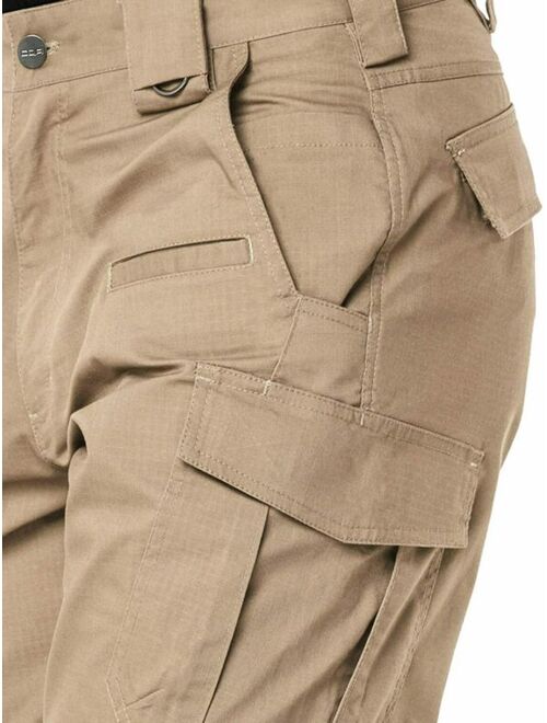 CQR Men's Flex Stretch Tactical Pants, Water Repellent Ripstop Cargo Pants, Ligh