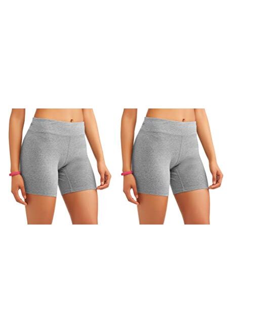 Athletic Works Women's Active Dri-More Bike Shorts 2 Pack in Regular and Plus Sizes