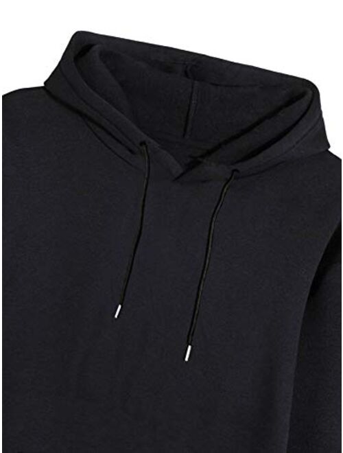 Romwe Women's Kangaroo Pocket Solid Drawstring Casual Hoodie Sweatshirt Tops