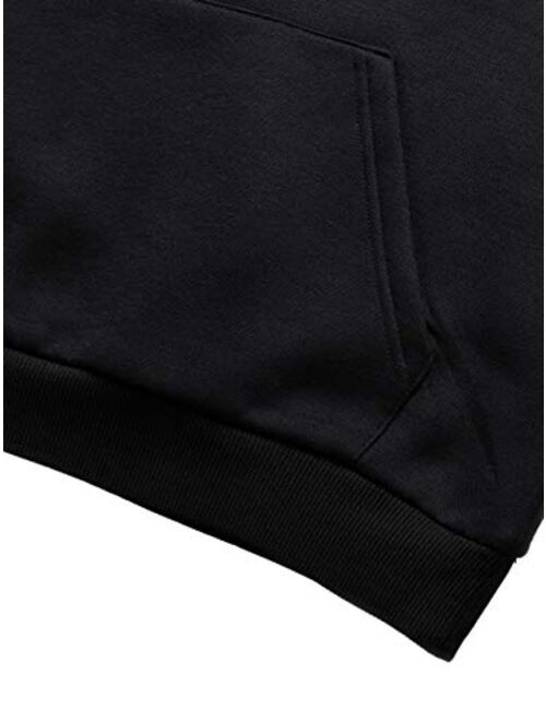 Romwe Women's Kangaroo Pocket Solid Drawstring Casual Hoodie Sweatshirt Tops