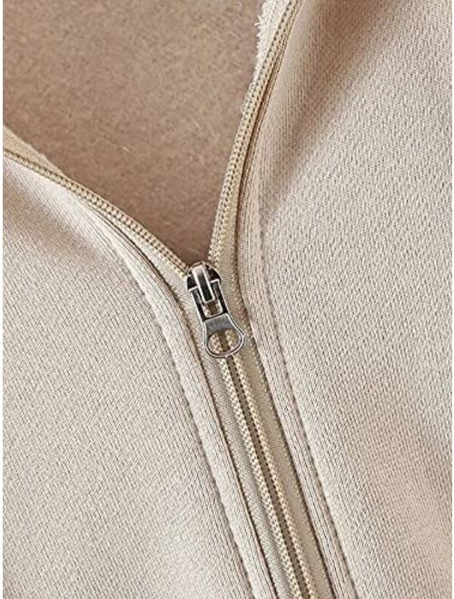 Meladyan Women Oversized Solid Zip Up Hoodie Drawstring Hooded Long Sleeve Fleece Vintage Sweatshirts Jackets Pockets 90s