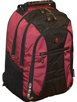 Skywalk 16" Padded Laptop Backpack/School Travel Bag, Crimson