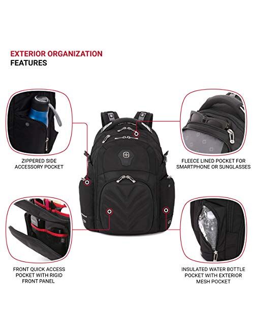 SWISSGEAR 5709 ScanSmart Laptop Backpack | Fits Most 15 Inch Laptops and Tablets | TSA Friendly Backpack | Ideal for Work, Travel, School, College, School, and Commuting-