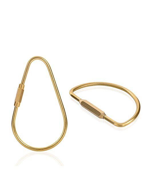 PPFISH Durable Brass Screw Lock Clip Key Chain Ring, Simple Style Car Keychain for Men Women (Pack of 2)