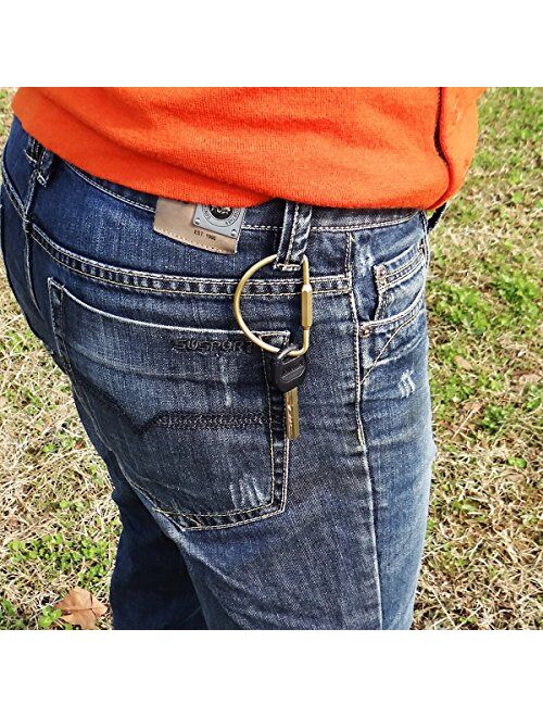 PPFISH Durable Brass Screw Lock Clip Key Chain Ring, Simple Style Car Keychain for Men Women (Pack of 2)