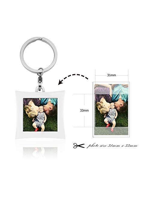 OFGOT7 Drive Safe Keychain Personalized Photo I Need You Here with Me and Elegant Mini Photo Frame, for Someone You Love
