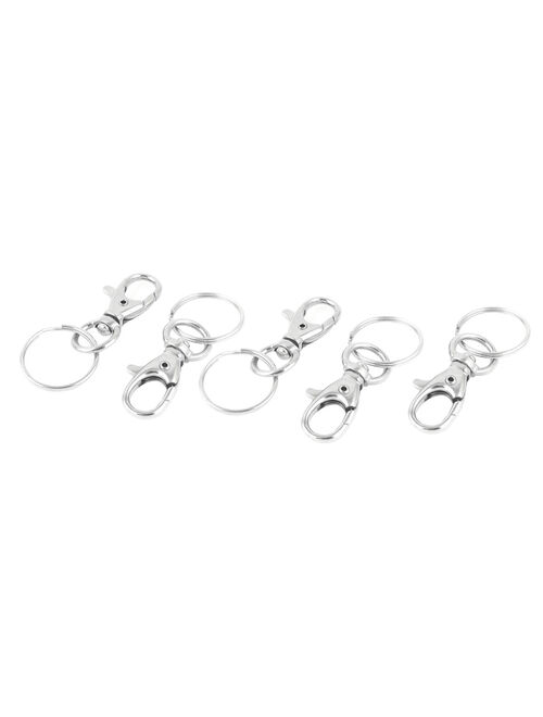 Unique Bargains 5 Pcs Snap Hook Lobster Clasp Swivel Trigger Clips Split Key Ring Chain Findings