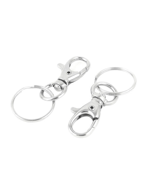 Unique Bargains 5 Pcs Snap Hook Lobster Clasp Swivel Trigger Clips Split Key Ring Chain Findings