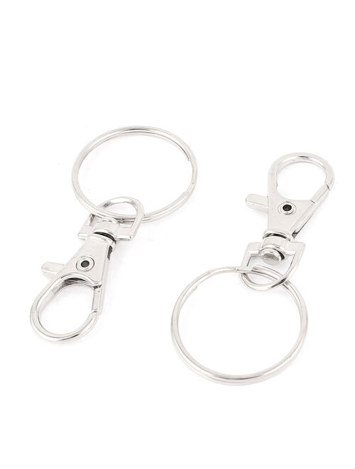Unique Bargains 20Pcs Lobster Clasps Hook Split Ring Keyring Handbag Keychain Key Holder
