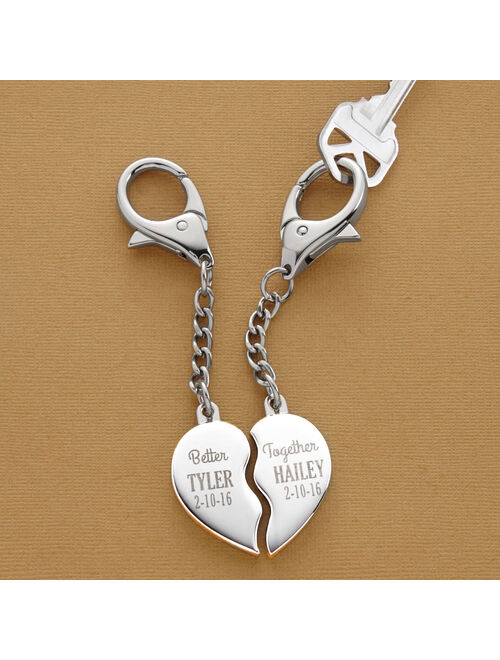 Personalized Name Better Together Heart Key Chain
