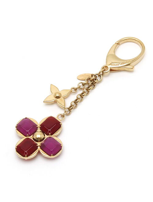 Louis Vuitton Bijousak Beef Rules Keychain Keyring Bag Charms Gp Gold Red _11809
