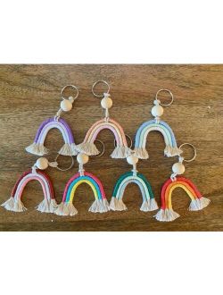 Rainbow Macrame Keyring/ Keychain