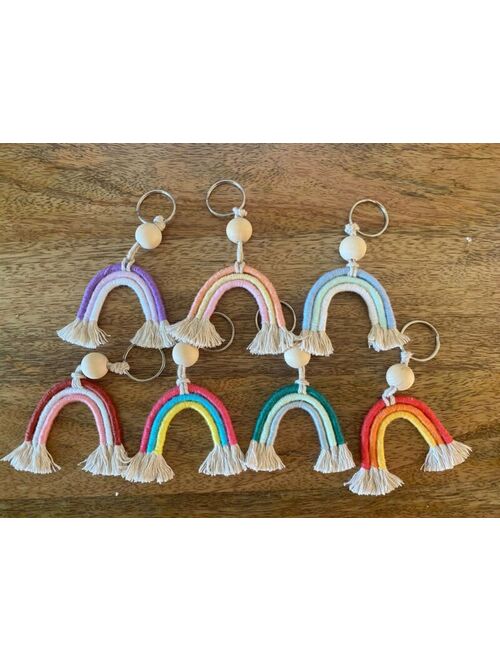 Rainbow Macrame Keyring/ Keychain